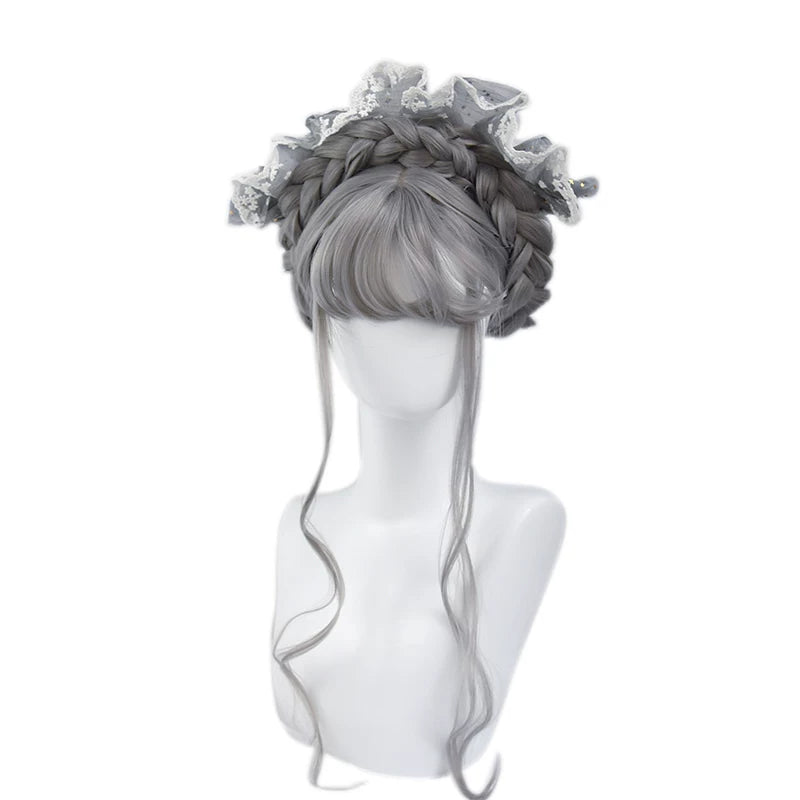 Light grey long curly Lolita wig - view 4