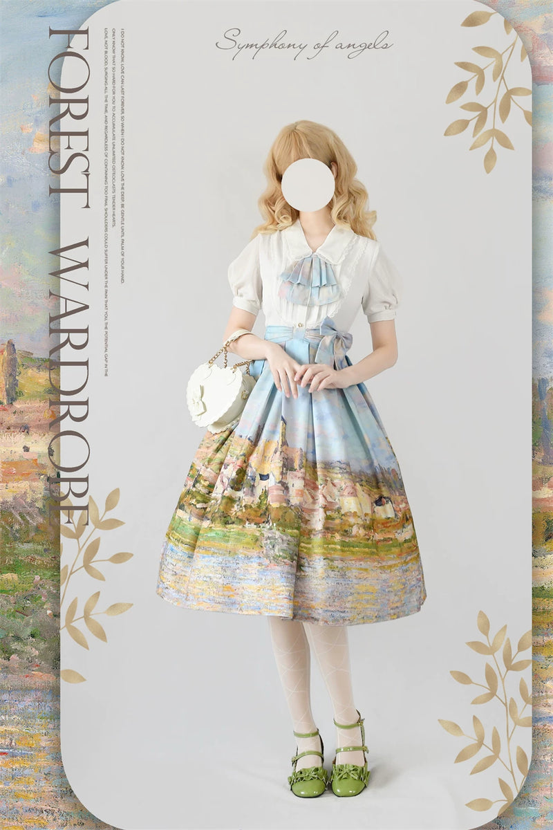 Forest Wardrobe - Forest Basket - Monet Art-Print Skirt or Blouse - 7