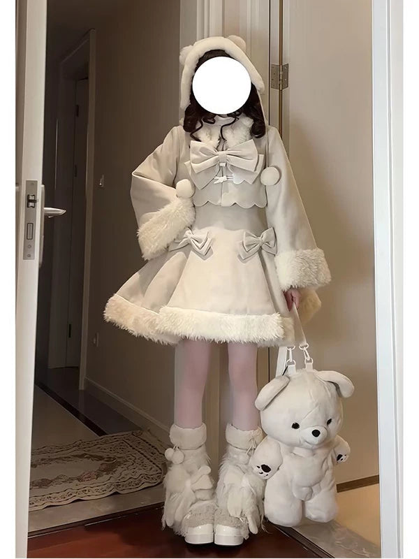 Creamy - Winter Cape - OP Dress and Jacket Set with Plush Trim