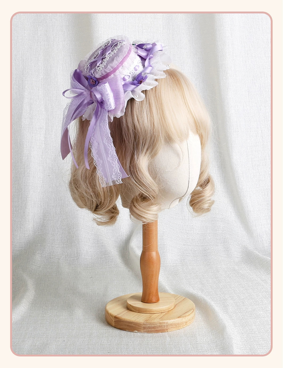 Stardust Rose - Taro Bridal - Purple Floral Headwear and Hand-Sleeve Options with Bows