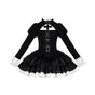 Black four-layer ruffle hem short OP - Pre-order, ship gradually from Nov 7 / S