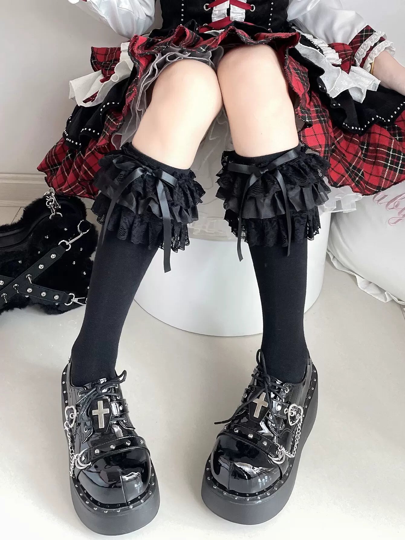 Fantasy Doll - Sweet Ribbon - Calf and Short Socks with Lace and Bow Options