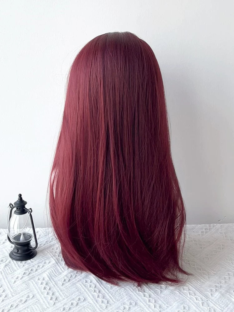 Kunkun Fish Cinnabar Mole raspberry red wig - view 4