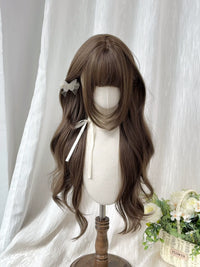 Kunkun Fish - Youth Story - Long Wavy Wig - Hazelnut grey-brown [Youth Story] + wig net