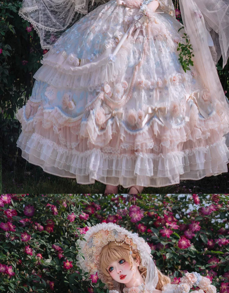 Maoxi Xiaoxiannu Lolita - Rose Banquet - One-piece lolita dress