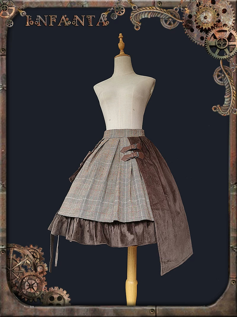 Infanta - Adventurer's Soul - Plaid Waistcoat & Asymmetric Skirt