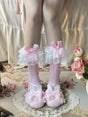 Pink with white lace trim / One Size