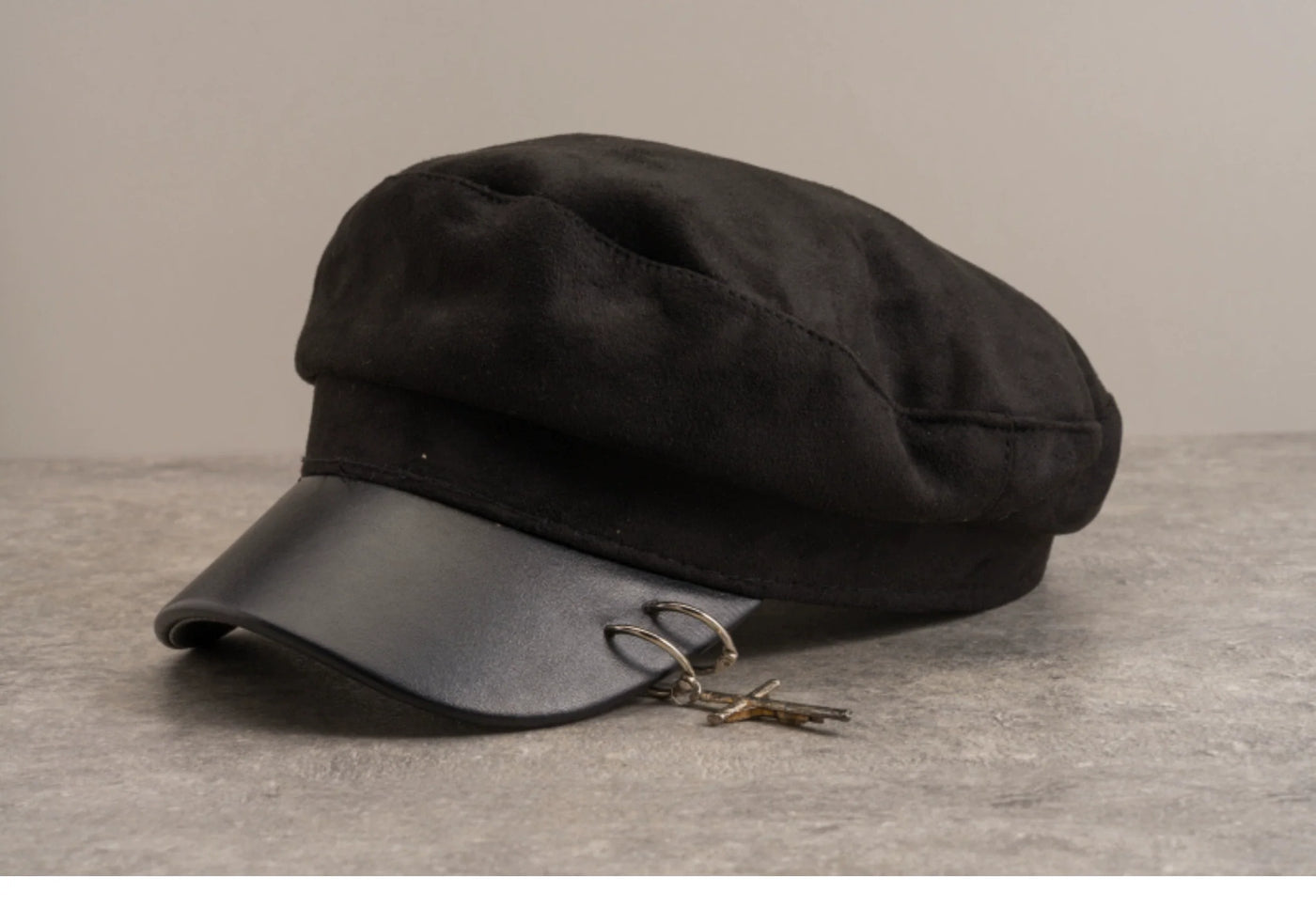 Strange Sugar - Gothic Lolita Hat Leather Buckle - Lolita Newsboy Hat Headwear