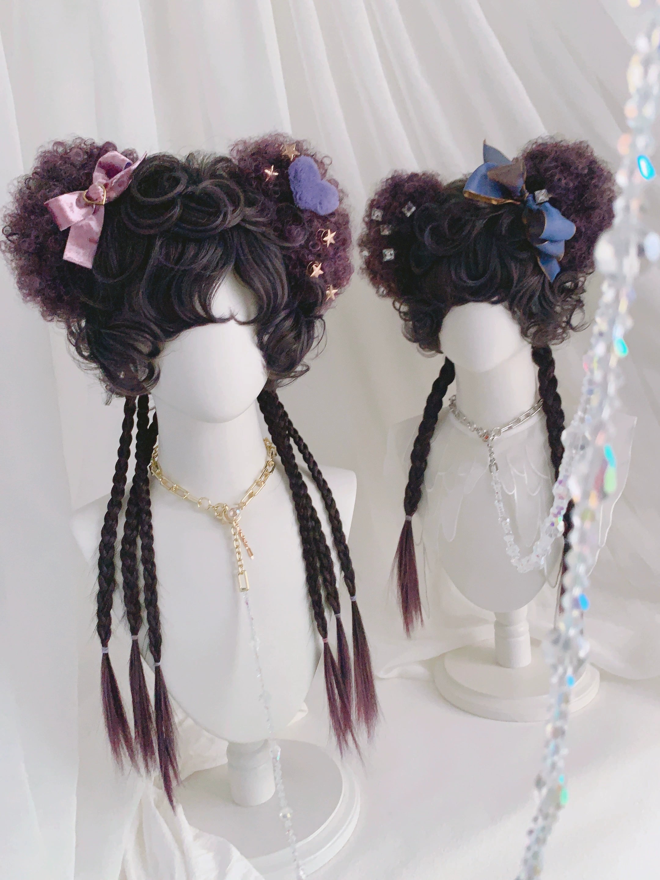 Spot MONKEEP Monkey Bajia, Phantom Circus - Bear Small Curly Hair Short Curly Dough Tiger Clip, Original Wig