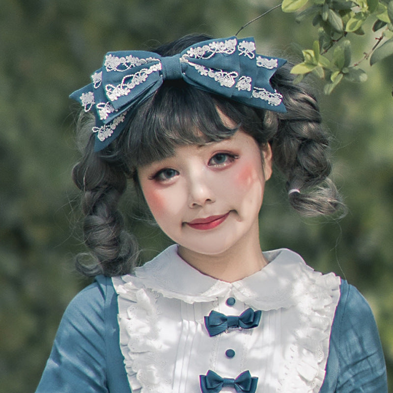 Eieyomi - Sweet Japanese Style - Multicolour Lolita KC headband with a lace-trimmed bow - product detail 8