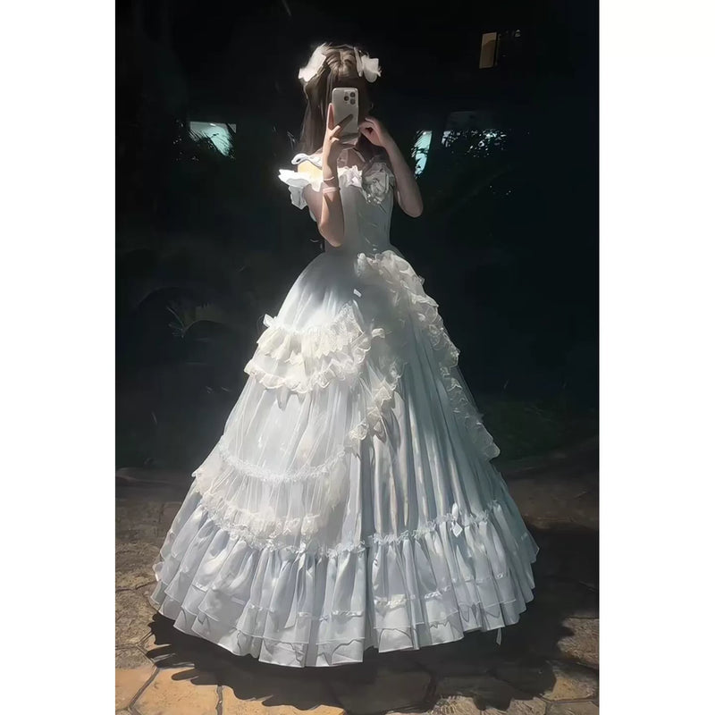 Emoji Dream - Romantic Formal Lolita Gown - Off-shoulder one-piece