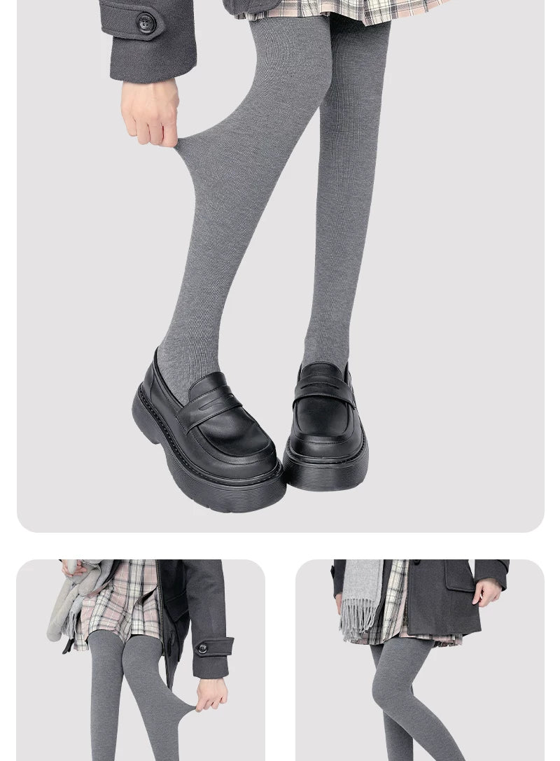 Floral Milk Cat - Miu Series - Fine-Rib Tights with Footed and Stirrup Options