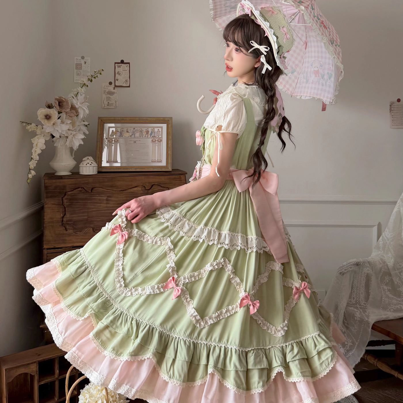 Thousand Wood - Tulip Field - Pastoral JSK with Waist Belt