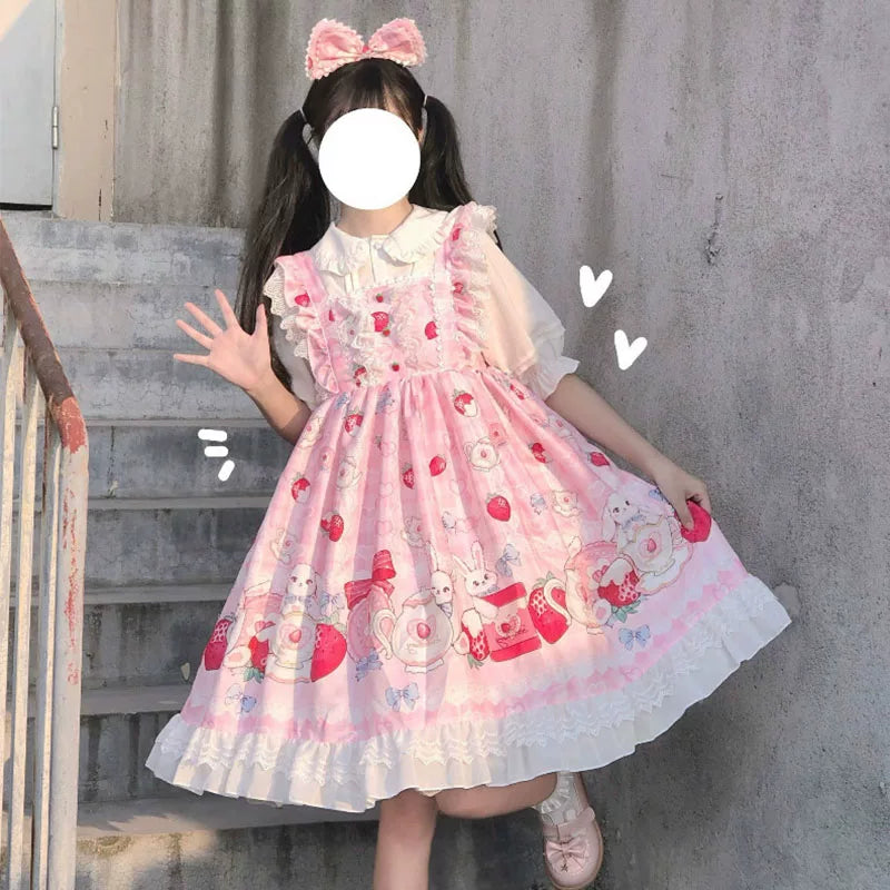 Yueele - Scarlet Garden - Plus-Size Lolita Outfit Set - detail view 4