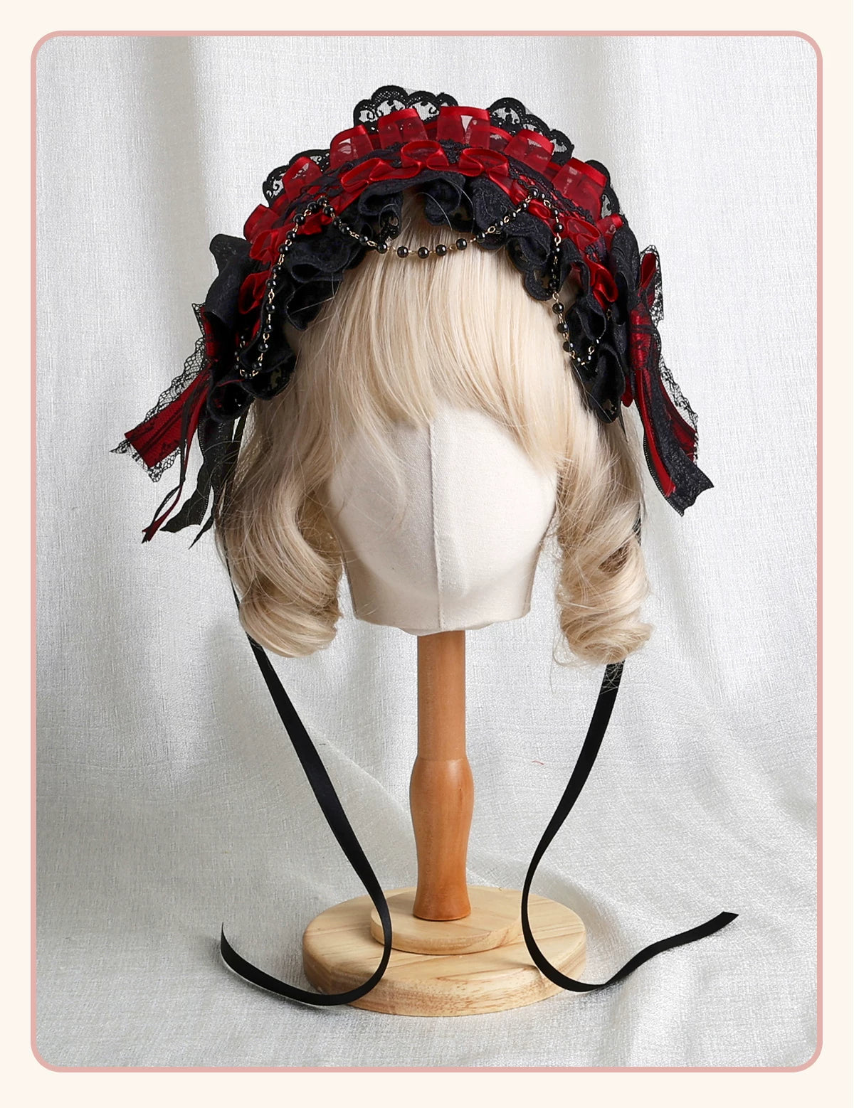 Stardust Rose - Rose Covenant - Lolita Accessories with Red Roses and Black Lace