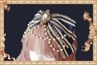 Cake Tree - Classic Lolita JSK Dress Tiered Lace Dress S Diamond Navy Blue KC