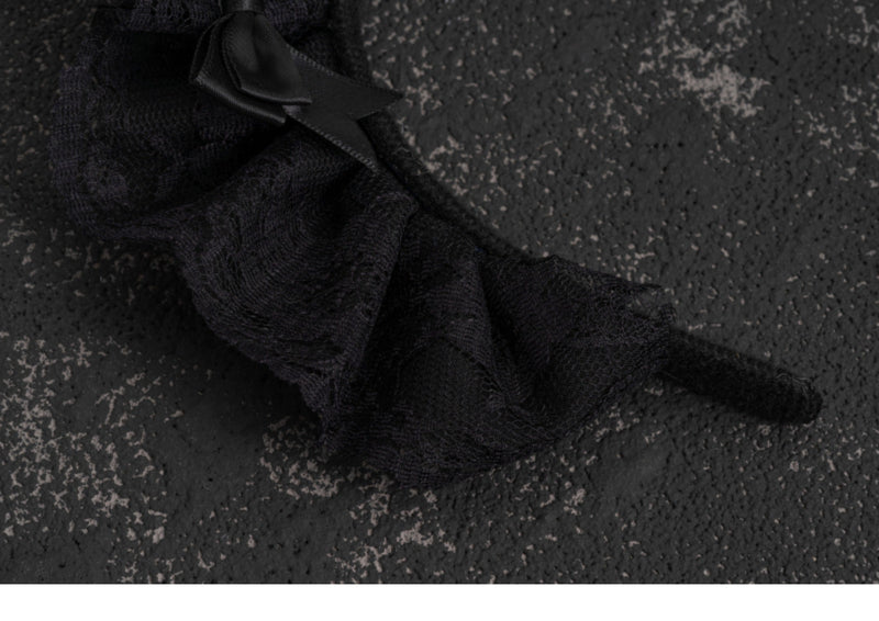 Strange Sugar - Gothic Lolita Lace Black Headband - Headwear