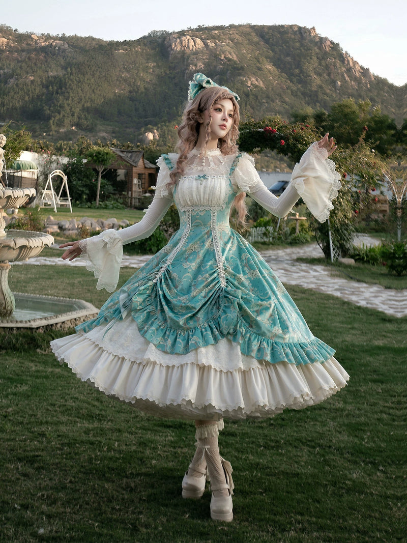 Letters & Verse Old Garden Adjustable-Hem Printed JSK — additional product view