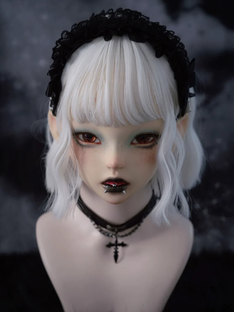 Strange Sugar - Gothic Black Lolita KC Cross Lace - Headband Lolita Accessories Headwear