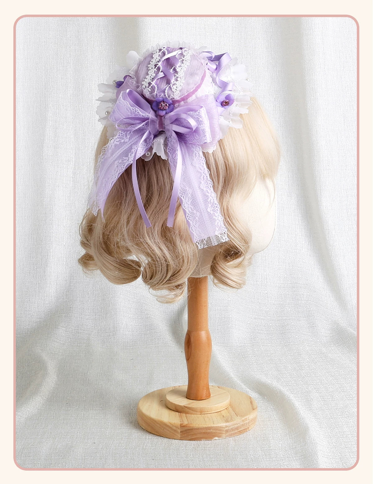 Stardust Rose - Taro Bridal - Purple Floral Headwear and Hand-Sleeve Options with Bows