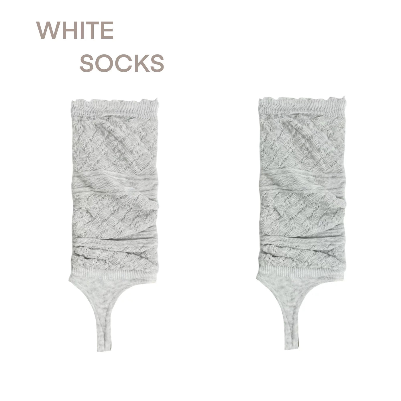2-pair set of light gray and dark gray ribbed knit socks