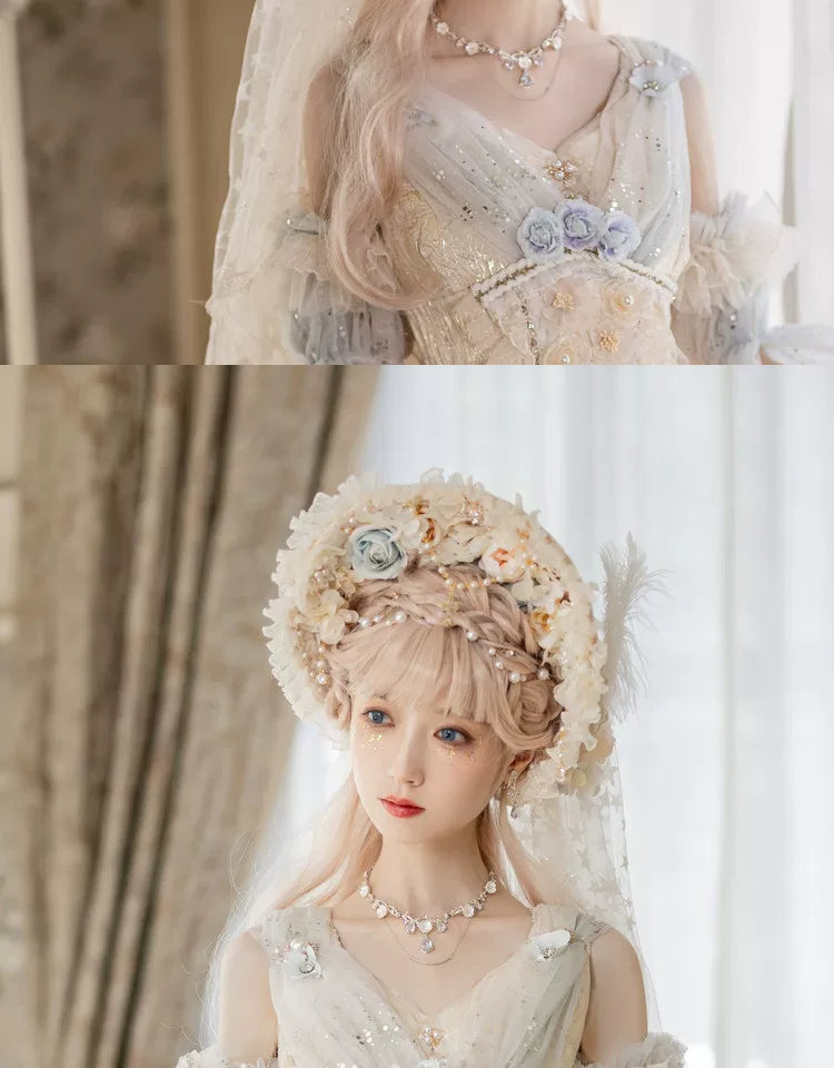 Lolita - Bridal Tea Party - Necklace or Veiled Hat