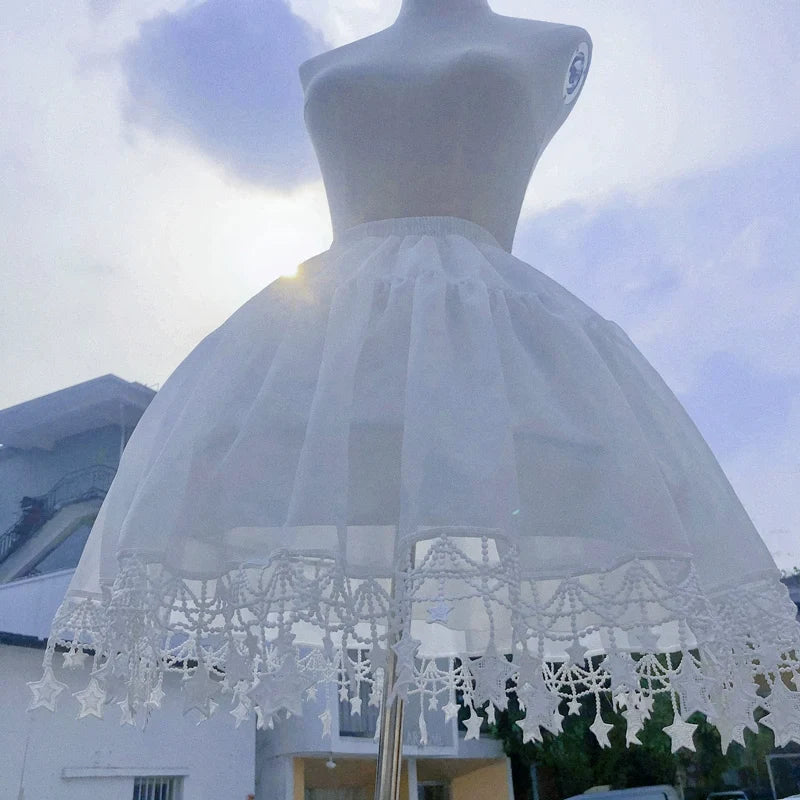 Sugar Girl - Adjustable Lolita Puffy Hoop - Petticoat With Star Hem Petticoat