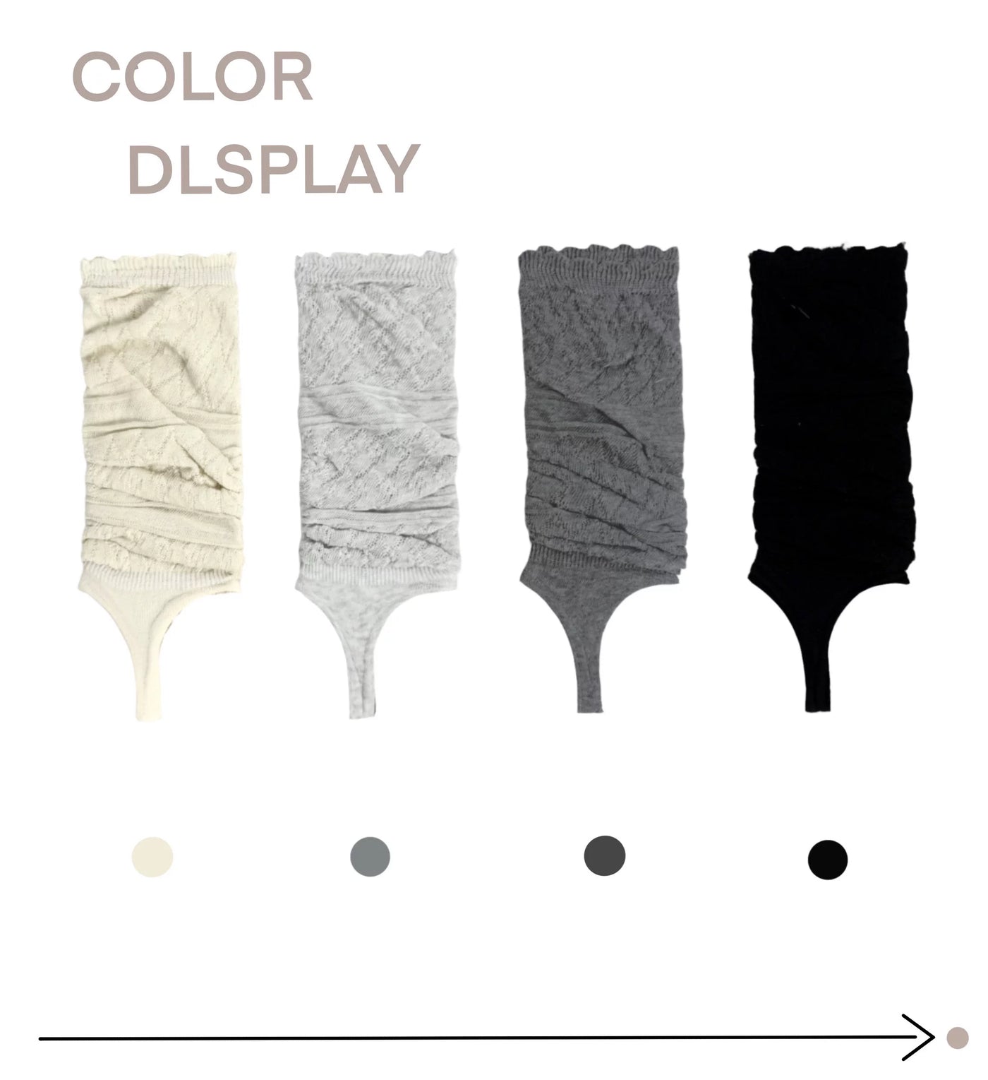 White Socks cotton mid-calf stirrup leg warmers in multiple colours