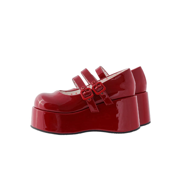 MODO – Double-Buckle Color-Block Platform Lolita Shoes