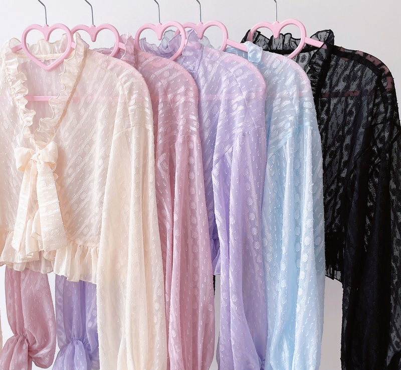 Sakurada Fawn - Chiffon Puff Sleeve Lolita Cardigan - Outerwear
