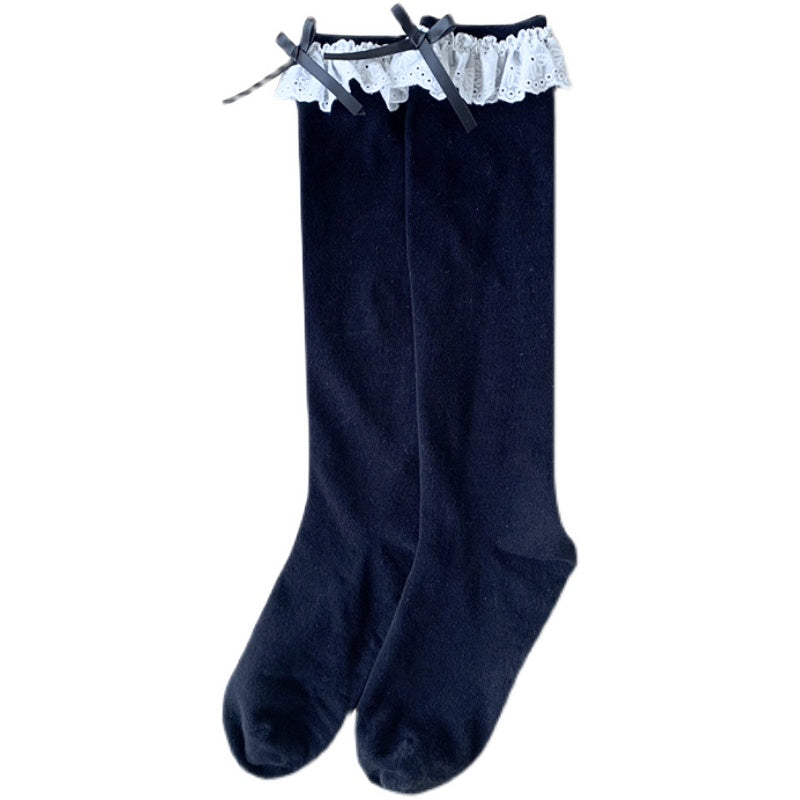 Roji Roji - Sweet Lolita Lace Cotton Calf Socks - Socks