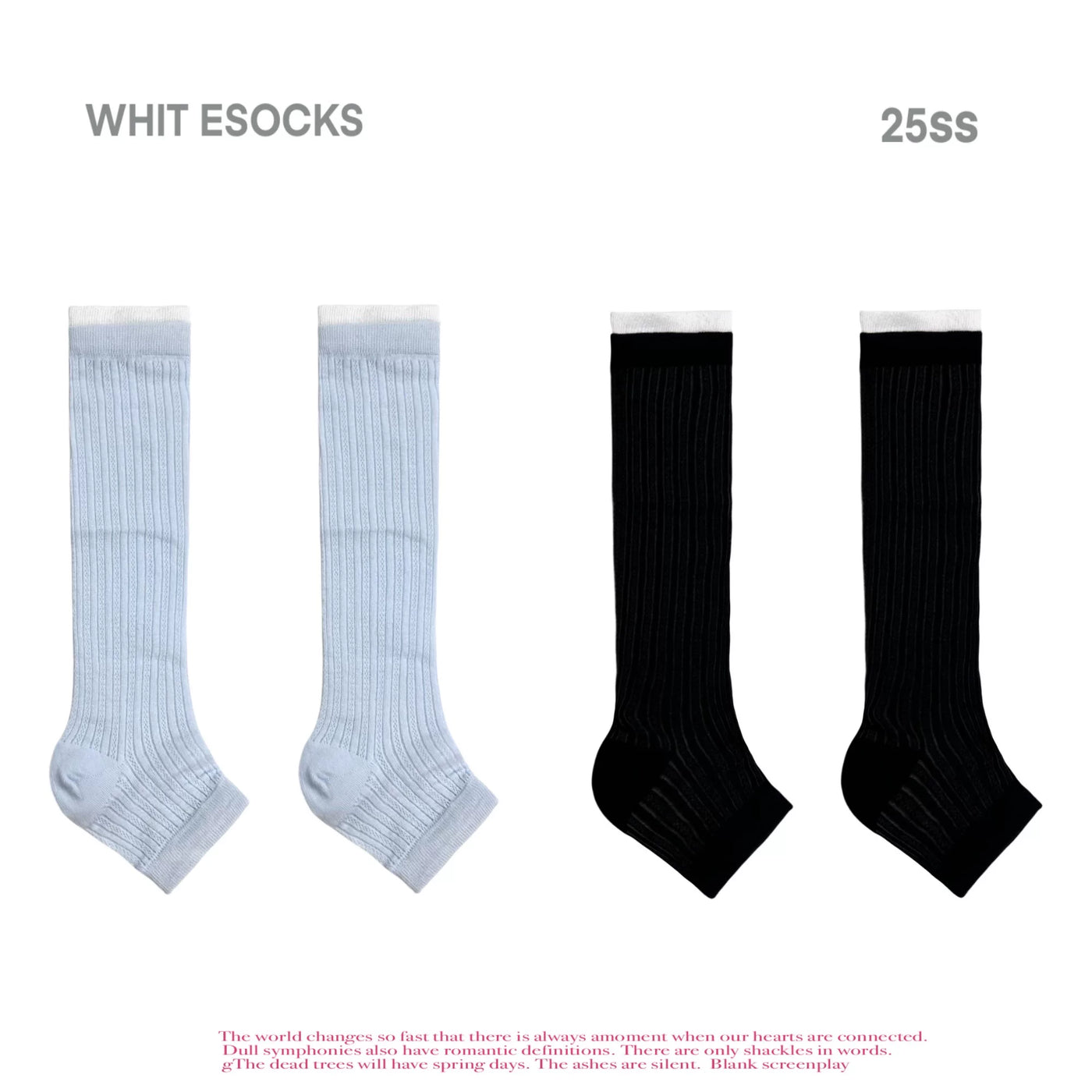 White Socks - Spliced Stripe - Striped Mid-Calf Socks with 2- and 3-Pair Sets