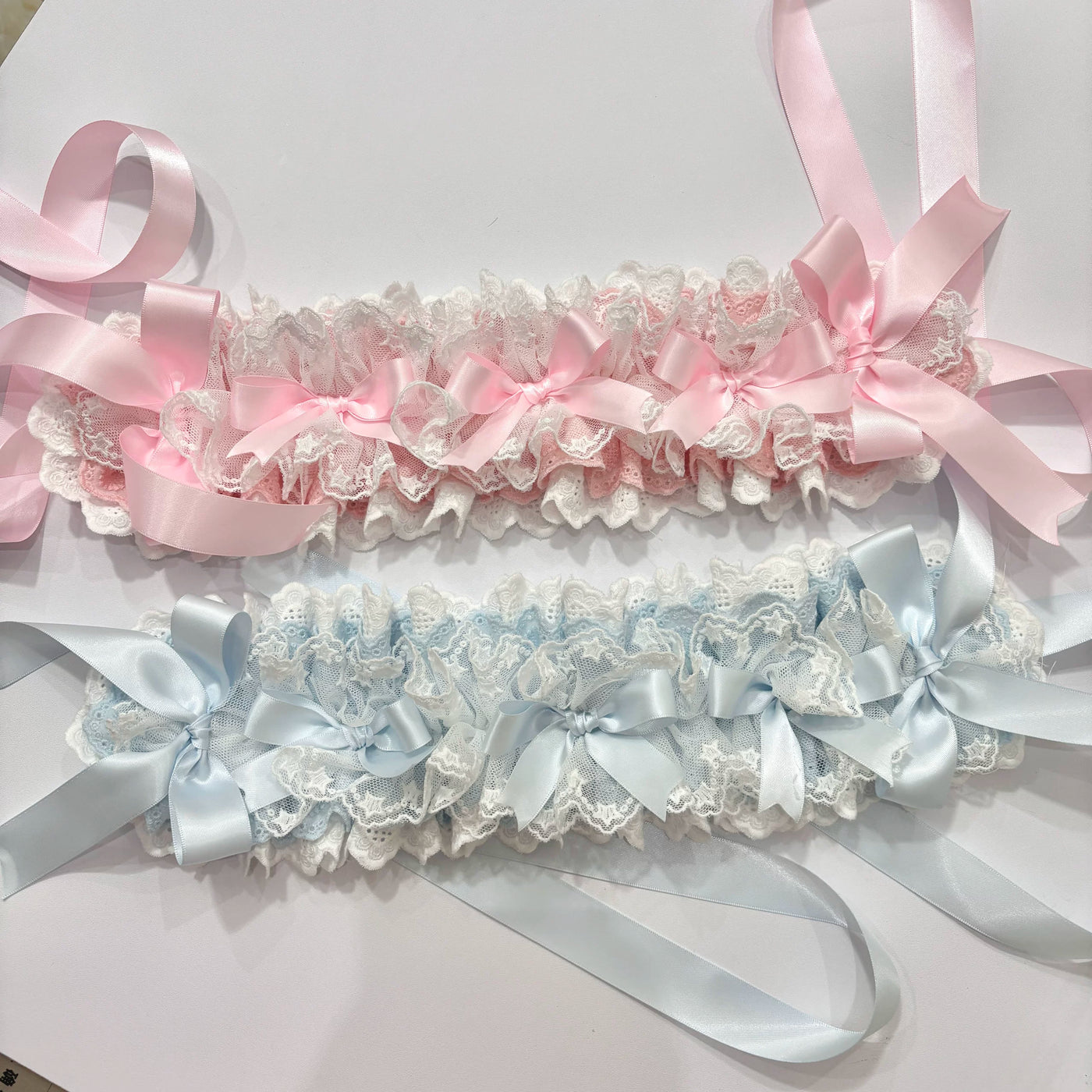 Cat Tart - Pastel Ribbon - Headband with Layered Lace and Ribbon Bows