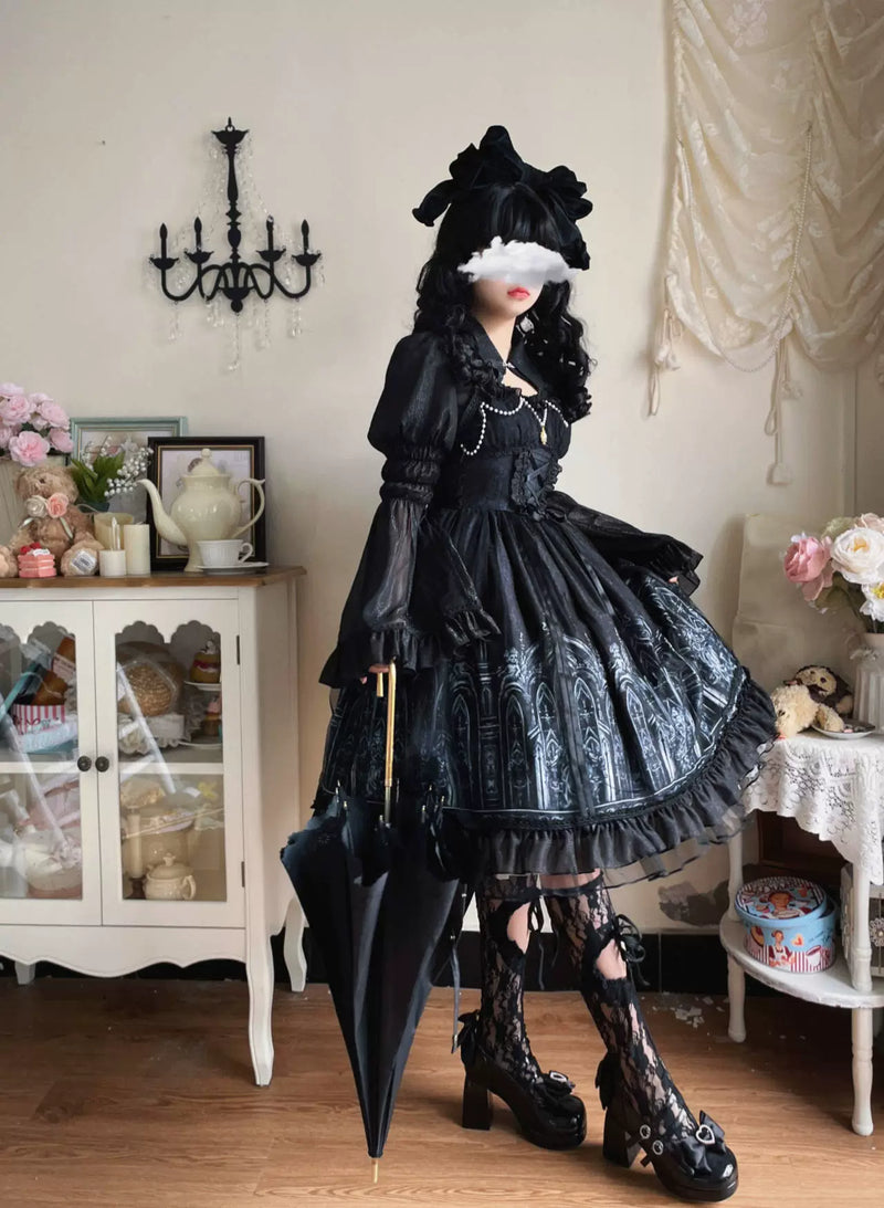 Sugar Girl - Silent Night Church - Gothic Lolita JSK Dress & Bolero, Church Print