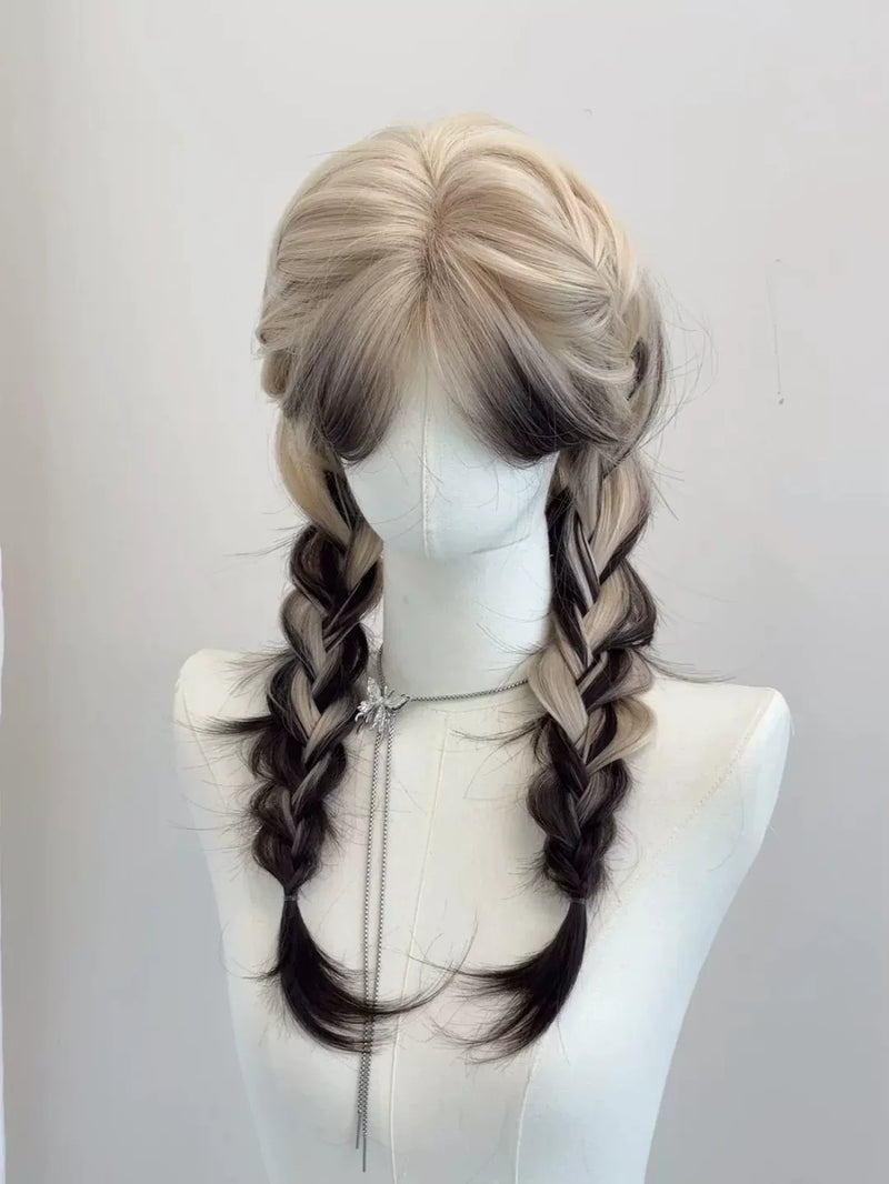 Kunkun Fish Siamese Cat gradient long straight wig - view 3