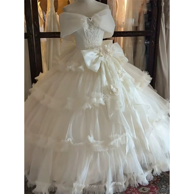 Flora Muse - Lolita Bridal Ball Gown - Off-shoulder champagne formal