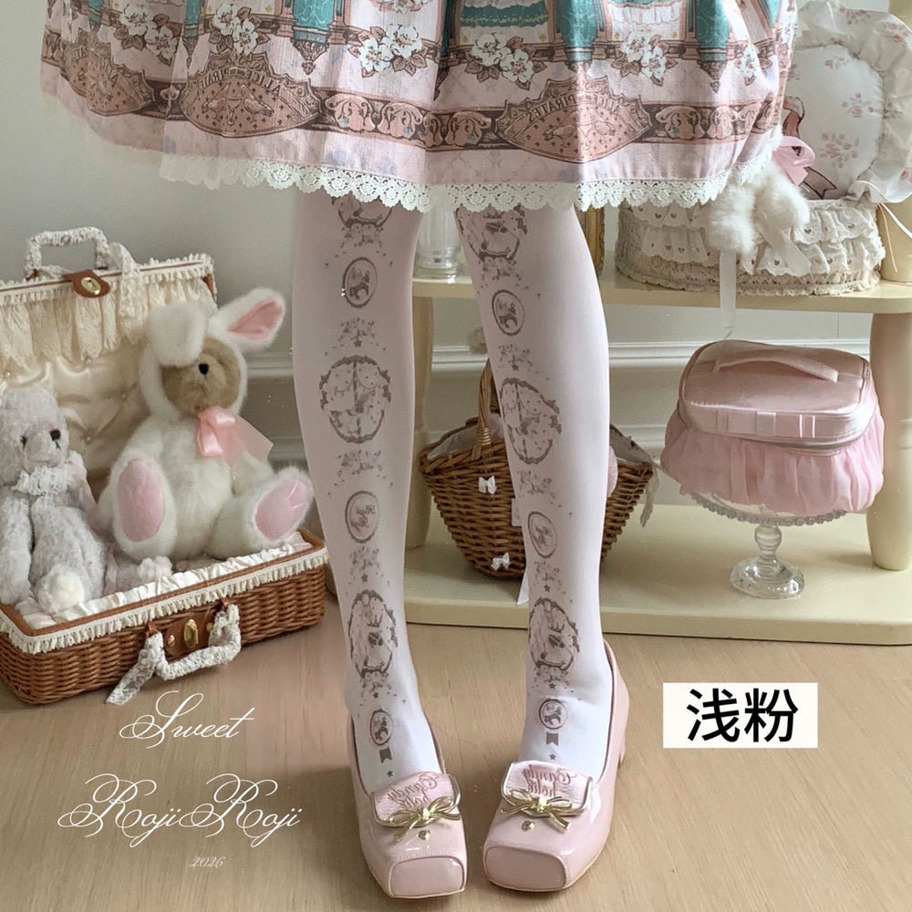Sweet Lolita Printed Velvet Tights Lolita accessory product view