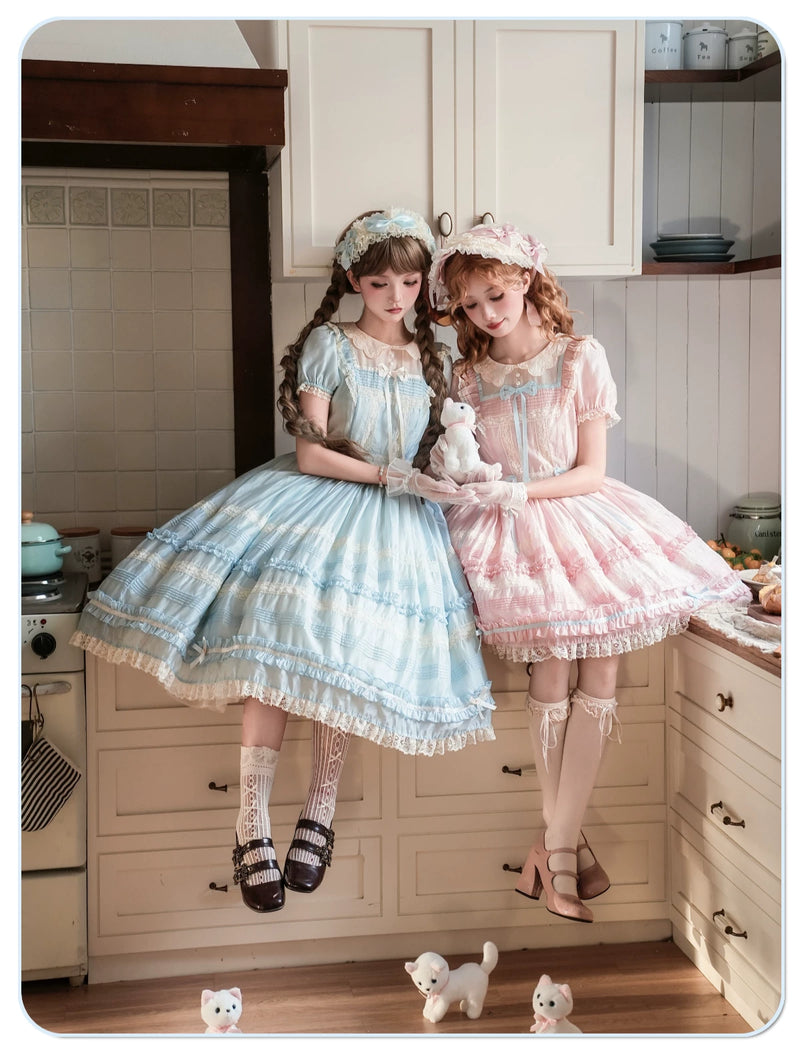 Pumpkin Planet - Perlita 2.0 - Short-Sleeve OP Dress with Embroidered Collar