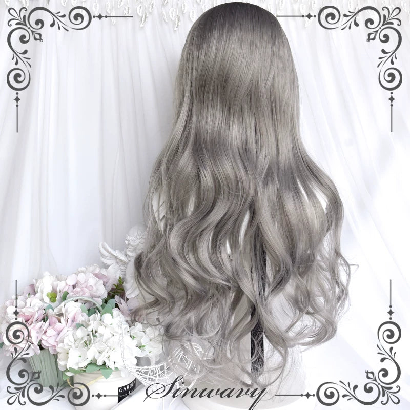 Light grey long curly Lolita wig - view 3