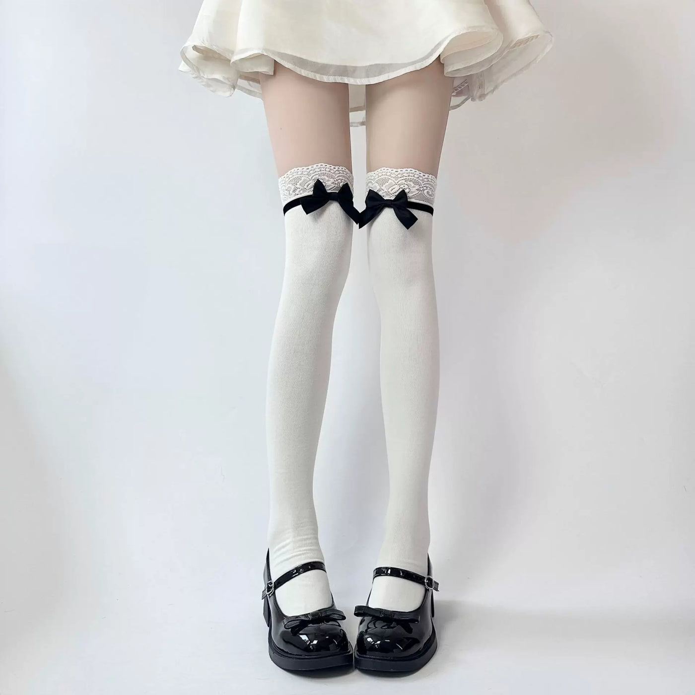 Fantasy Doll - Lace Bow - Socks with Lace Cuffs and Bow Accents