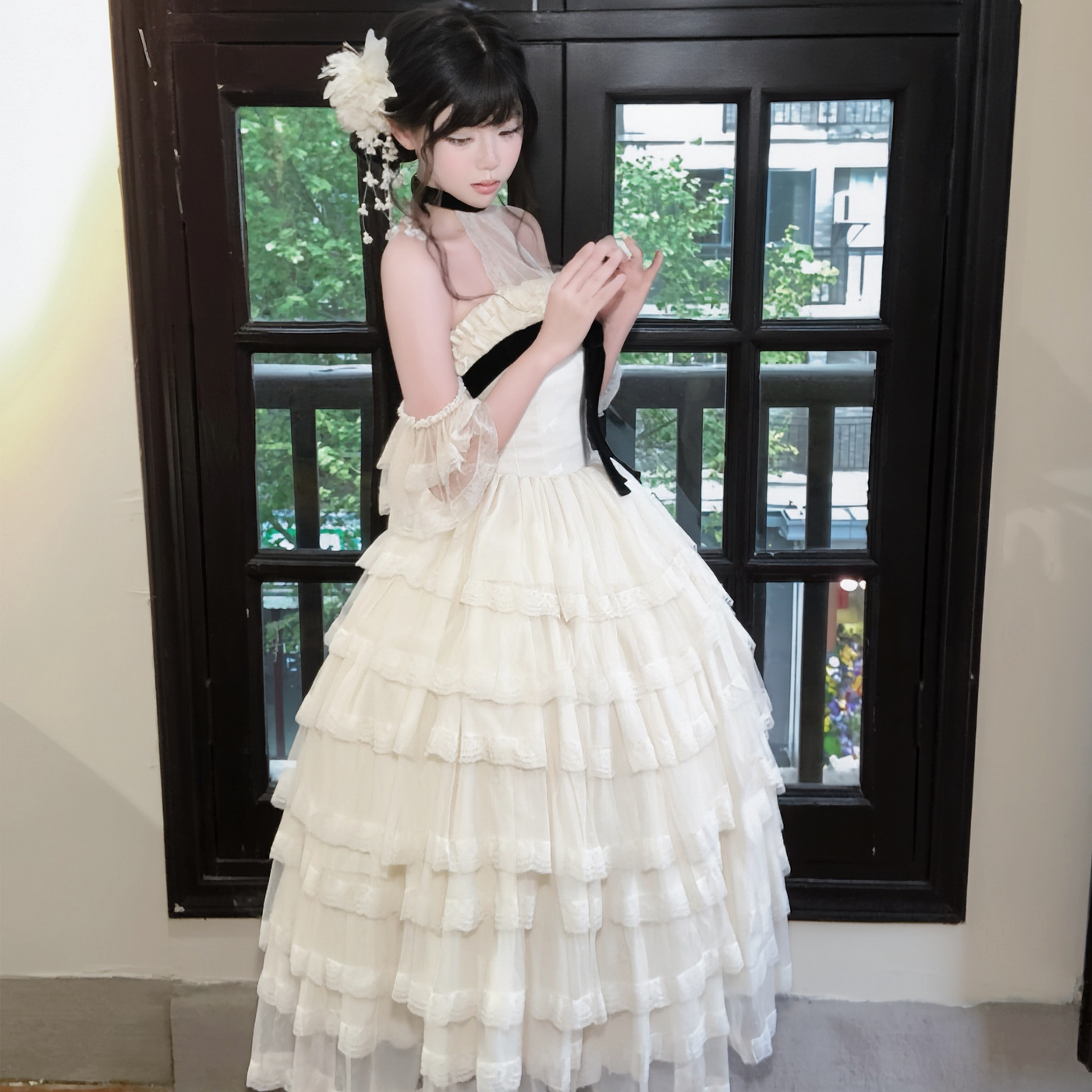 Moon Lily - Mist Isle Poem - Ivory JSK with Tiered Tulle Skirt