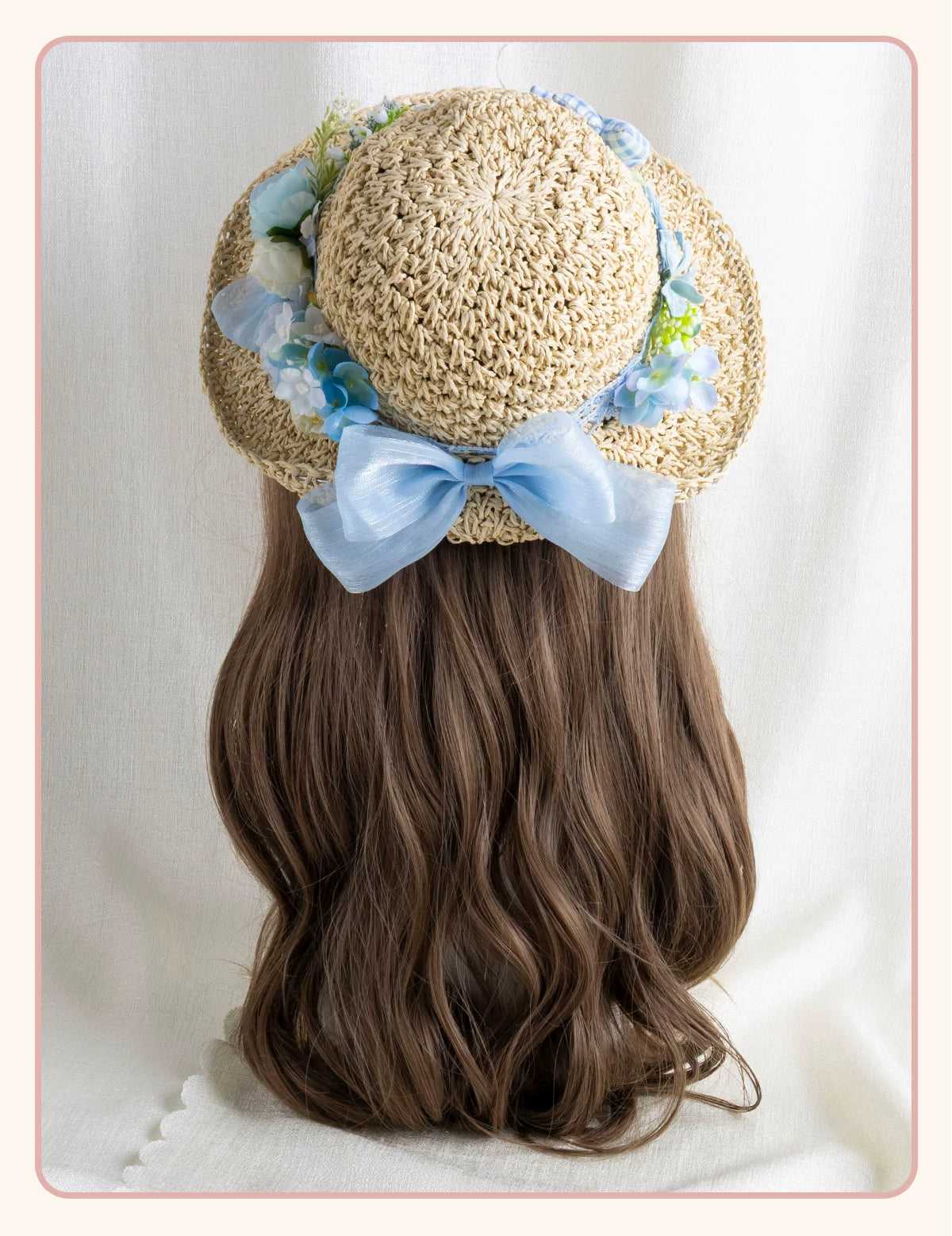 Stardust Rose - Floral Meadow - Woven Straw Sun Hat with Floral Trim