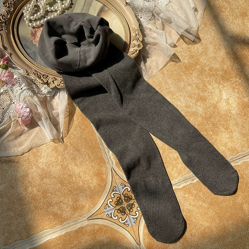 Sock Noble - Fine Stripe Base Layer - Vertical-stripe Tights in White, Grey, Dark gray or Black
