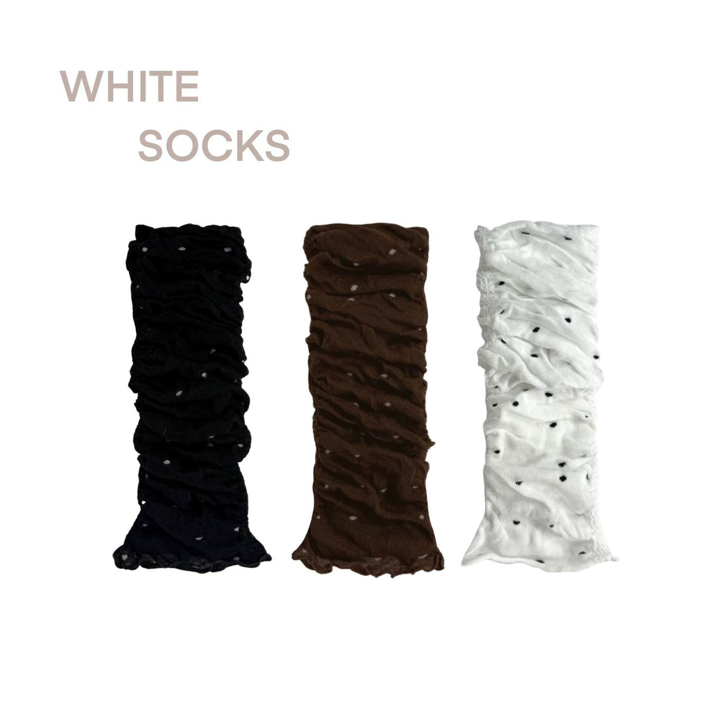 White Socks - Ballet Polka Dot - Polka-Dot Calf Sock Covers