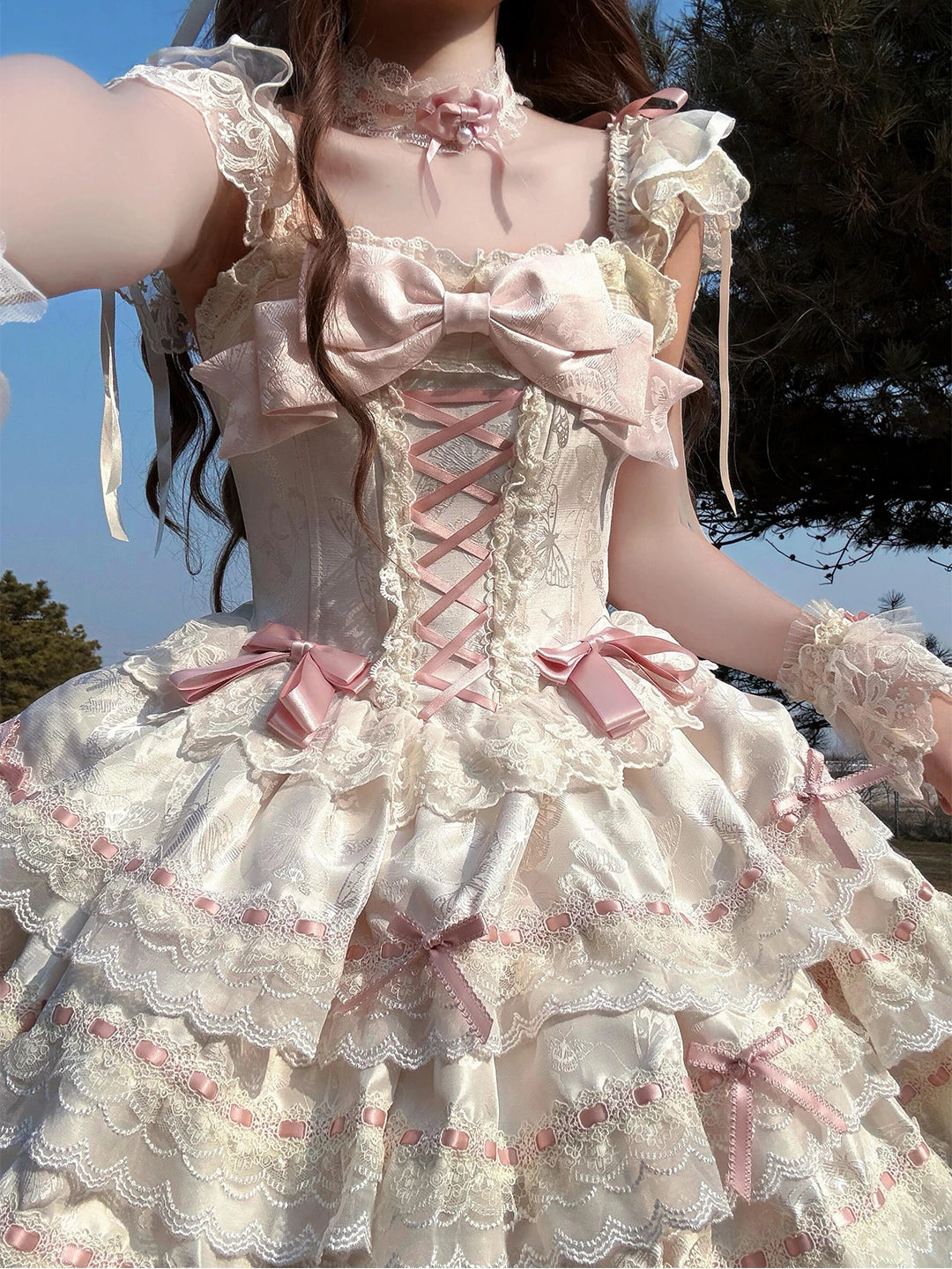 Creamy - Flower Bride - JSK Dress with Layered Lace