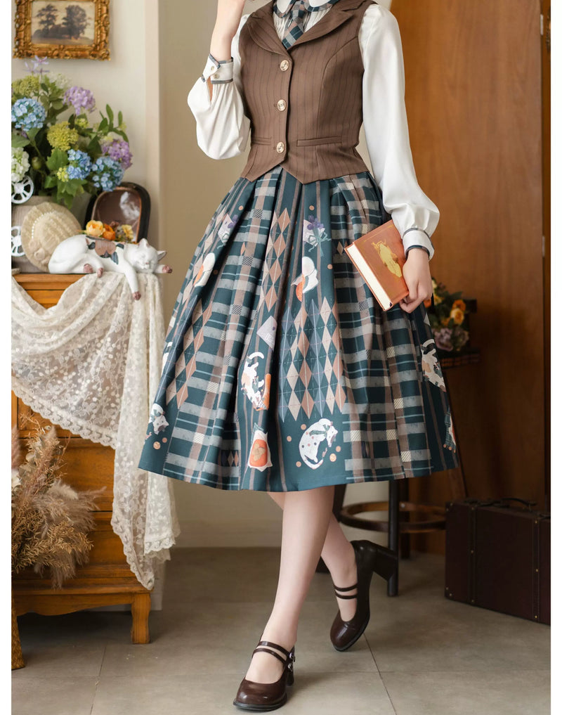 Forest Wardrobe - Persimmon Cat - Blouse, Waistcoat or Skirt - 7