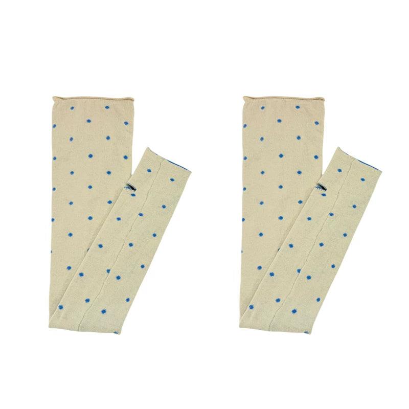 White Socks - Polka Dot Stirrup - Over-the-Knee Socks with Scattered Dots