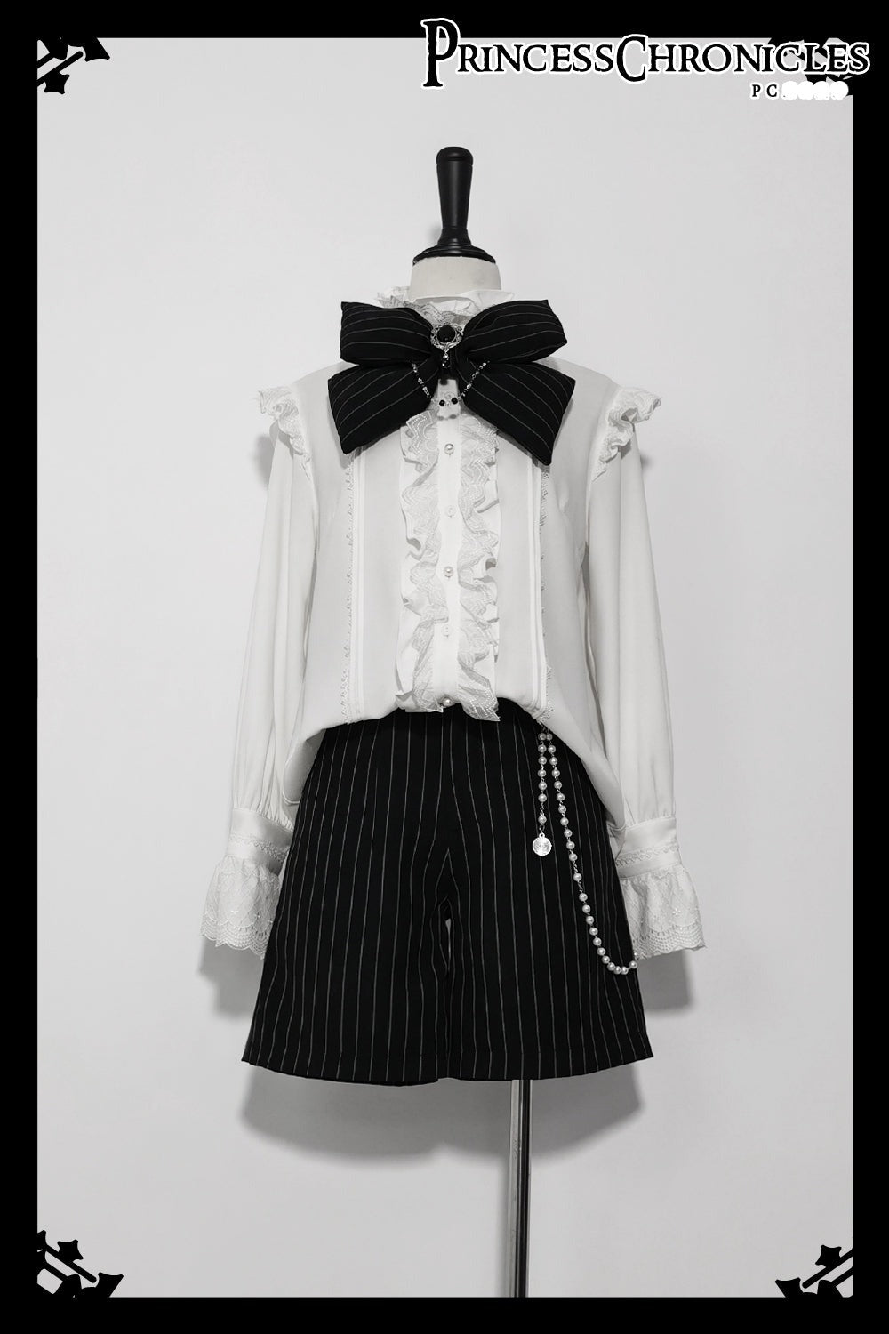 Princess Chronicles - Rabbit Theater - Ouji Lolita White Blouse and Striped Shorts Set