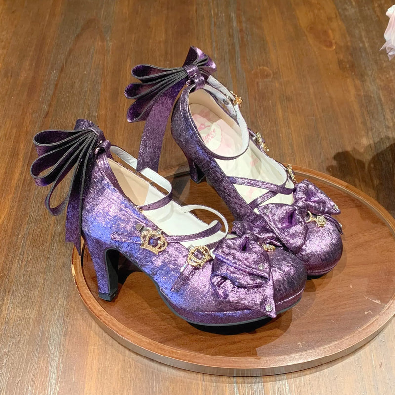 Aimee Gilded Coronation Lolita shoes — Deep Purple colour, product view