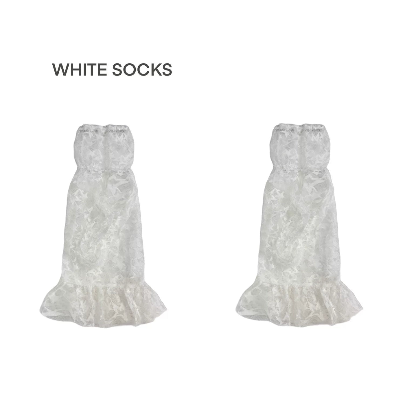 White Socks slouched lace-trim mid-calf socks with tie details